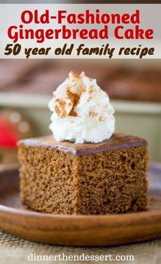 an old fashioned gingerbread cake on a plate