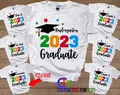 graduation shirts with the numbers 2012 graduate and two year old ones on them, including one for