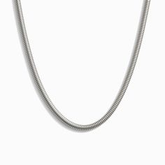 Our Snake Chain is made up of closely connected wavy plates, creating a sleek, rounded appearance with a delicate zigzag design. Sterling Silver Snake Chain, Elegant Silver Snake-shape Chain Necklace, Luxury Sterling Silver Clasp Snake Chain Necklace, Sterling Silver Snake Chain Necklace With Polished Finish, Silver Snake Chain Necklace, 16 Inch, Best Gift Cards, Zigzag Design, Halo Necklace, Feminine Women