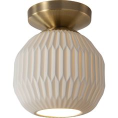 a white and gold light fixture on a white background