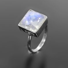 Genuine Rainbow Moonstone Ring - 925 Sterling Silver Ring - Moonstone Ring - Handmade Ring - Wedding Band - Stackable Ring - Birthday Gift 》D E T A I L S《  ✦Gemstone : Rainbow Moonstone ✦Metal : 925 Sterling Silver ✦Gemstone Size : 12 x 12 MM Approx ✦Weight : 4.75 Gram Approx ❣❣ Handmade Item ❣❣ **This ring is Made to Order** 》G EM S T O N E  D E T A I L《 **Gemstone structure may vary from the image as two gemstones do not have the same structure.** If you want to see the picture of gemstone, th Celestial Sterling Silver Moonstone Ring Gift, Moon-shaped Sterling Silver Moonstone Ring As Gift, White Sterling Silver Moonstone Ring In Celestial Style, Celestial White Sterling Silver Ring, White Celestial Sterling Silver Ring, Sterling Silver Opal Ring With Bezel Setting For Wedding, Wedding Opal Ring In Sterling Silver With Bezel Setting, Wedding Opal Ring With Bezel Setting In Sterling Silver, Anniversary Fine Jewelry Moonstone Ring