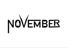 the word november written in black on a white background