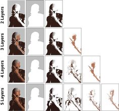 several images of the same person holding a flower in front of their face and shadow