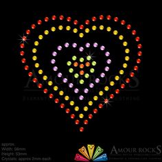 an image of a heart made out of colored lights on black background with the word love spelled