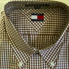 Nwt! Men’s Tommy Hilfiger Button Down Shirt. Brown And White Check. 17 1/2- 34/35. 100% Cotton. See Pictures For Details Tommy Hilfiger Classic Fitted Shirt, Fitted Classic Tommy Hilfiger Shirt, Classic Fitted Tommy Hilfiger Shirt, Classic Brown Summer Shirt, Tommy Hilfiger Classic Shirt For Work, Tommy Hilfiger Classic Workwear Shirt, Classic Tommy Hilfiger Shirt For Work, Tommy Hilfiger Classic Work Shirt, Classic Brown Shirt For Business Casual