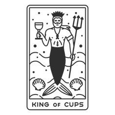 Tarot card king of cups filled stroke PNG Design Simple Tarot Card Design, Tarot Card The Tower, King Of Cups Tarot, Indie Crafts, The Tower Tarot, King Of Cups, Tattoo Thoughts, Indie Craft, Cups Tarot