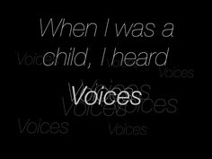 the words are written in white and black on a black background, which reads when i was a void, i heard voices