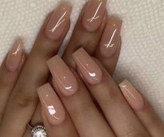 Summer Nails2022, Nails With Designs Acrylic, Ongles Beiges, Nail 2022, Acrylic Nails Nude, Classy Acrylic, Nails 2022