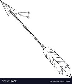 an arrow drawing on a white background