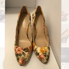 Floral High Heels Size 10 (Never Worn) And In Perfect Condition. Formal High Heels With Floral Print, Formal Floral Print Closed Toe Heels, Formal Floral Print Closed-toe Heels, Floral High Heels, Shoes Women Heels, Shoes Heels, High Heels, Size 10, Women Shoes