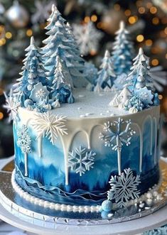 Christmas Theme Birthday Cake, Elegant Christmas Cake Designs, Christmas Decorated Cakes, Winter Birthday Cake Ideas, Cute Christmas Cakes, December Birthday Cake