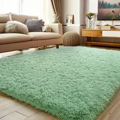 PRICES MAY VARY. Key Attributes: Size: 4x6 feet | Thickness: 1.7 inches. | Colour: Sage Green. Please note that due to vacuum packing, rugs may contain temporary creases on arrival, allow 3-5 days for shag bedroom rug to fluff up. Luxury Area Rug: Turn bare floors into cozy lounge areas with just a plush carpet, eliminating the need to touch the cold floor. A minimalist style and a variety of chic color designs to easily elevate your decor in any room, such as living room, bedroom, nursery, dorm, ect Soft Fluffy Rug: The top layer is made of encrypted and thickened fluff, and in the middle is 0.3 inches memory foam, designed to be softer and more comfortable, so you, your kids and pets can roll and rest on it at will. Non-slip Rug: The bottom of the shaggy rug is covered with plastic grip Nursery Luxury, Colour Sage Green, Sage Green Rug, Boys Kids Room, Luxury Area Rugs, Soft Shag, Indoor Home Decor, Shaggy Rugs, Living Room Nursery