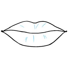 a line drawing of a female's mouth with blue lipstick on the bottom lip