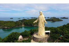 an aerial view of the statue of christ in cozulada, puerto rico