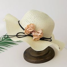 Hat 1PC Size:56-58cm Hmm Hat Size: One Size.  Color: White.  Gender: male.  Age Group: adult. Floppy Beach Hat, Straw Hat Beach, Sun Visor Hat, Caps For Men, Michael Kors Mercer, Summer Hats For Women, Beanie Hats For Women, Scarf Casual, Hat Summer