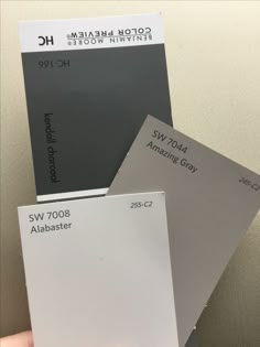 three different shades of gray and white in the same color swatches, each with their own logo