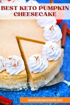 a whole best keto pumpkin cheesecake Pumpkin Cheesecake Desserts, Keto Fall Desserts, Keto Pumpkin Cream Cheese, Keto Pumpkin Cheesecake, Low Carb Pumpkin Cheesecake, Cheesecake Pumpkin, Savory Meals, Creamy Recipes