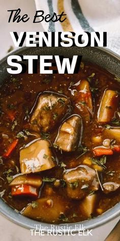 Super easy to make, this venison stew recipe can be made on the stovetop, in the crockpot, oven, or even in the instant pot. Incredibly tender deer meat combines with lots of veggies and broth to make this hearty, savory meal you'll want to make again and again. Venison Stew Crockpot, Deer Meat Recipes, Stew Meat Recipes, Deer Meat, Root Veggies, Venison Recipes, Stew Meat