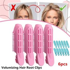 Buy Designice 6Pcs Volumizing Hair Root Clip, Naturally Fluffy Hair Clip Hair Volimizing Clips Hair Root Self Grip Volume Hair Root Clip Styling Tool(Pink or Blue) at Walmart.com Hair Roller Clips, Volumizing Hair, Origami Cards, Hair Roller, Cat Snacks, Hair Roots, Rhinestone Hair Pin, Voluminous Hair, Grow Hair Faster