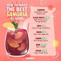 a menu for the best sangria at home