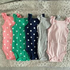 Brand New With Tags. 5 Baby Girl Tank Tops With Ruffle Sleeves. Newborn Onsies, Bunny Onesie, Baby Girl Dresses Diy, Girls Dresses Diy, Carters Girl, Baby Necessities, Tanktop Girl, Baby Girl Onesies, Carters Baby