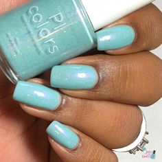 Teal Nail Polish, Gel Nails Long, Nail Red, Cute Nail Colors, Teal Nails, Purple Nail Polish, Blue Polish, Silver Holographic, Spring Nail Colors