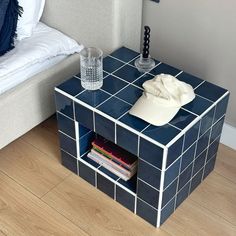 Trendy side table decor ideas | Home decor ideas Table Tiles, Thrift Finds Decor, Bedroom Side Table Ideas, Modern Side Table Design, Retro Side Table, Classic Side Table, Minimalist Side Table, Side Tables For Bedroom, Tile Furniture