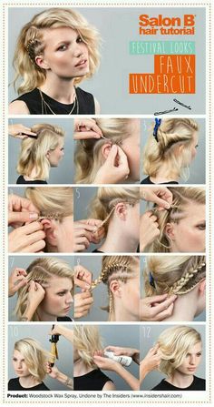 Faux Undercut, Festival Hair Tutorial, Festival Hairstyles, Sarah Miller, Pageant Hair, Braid Hairstyle, Pinterest Hair