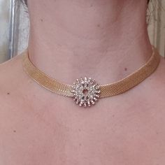 15.5 Inches Long Gold Metal Choker With Colorful Starburst Accent. Stunning On. Can Be Dressed Up Or Down. Nwt Thank You For Looking Simple Choker Designs, Simple Gold Choker Necklace Designs, Simple Gold Choker Necklace, Diamond Haram, Fashionable Saree, Kids Jewellery, Delicate Choker, Simple Choker, Choker Necklace Designs