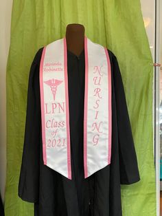 a doctor's stole with the words rnn class of 2021 printed on it