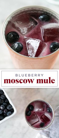 blueberry Moscow Mule recipe Easy Moscow Mule Recipe, Blueberry Moscow Mule, Vodka Mule, Mule Drink, Cocktails Vodka, Moscow Mules