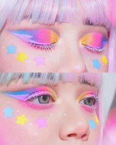 Cute Eye Makeup, Kawaii Makeup, Eye Makeup Designs, Cool Makeup, Cute Makeup Looks, Creative Eye Makeup