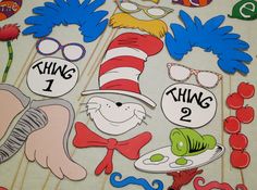 the cat in the hat photo booth props for dr seusster's birthday