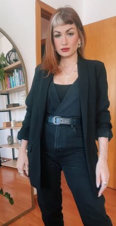 Grungy Office Outfit, Goth Outfits For Women Over 40, Goth Blazer Outfit, Alternative Work Outfit Corporate Goth, Grunge Work Outfit Corporate Goth, Alt Office Outfit, Gothic Office Outfit, Corporate Whimsigoth, Grunge Office Outfit