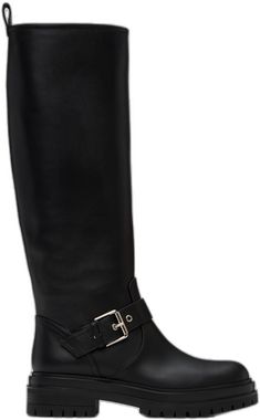 Tall Boots, Gianvito Rossi, Calf Skin, Buckle, Heels, Boots, Free Shipping, Black