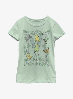 60% Cotton  40% PolyesterWash cold; dry lowImportedListed in youth sizes Disney Inspired Outfits, Tinker Bell, Girls T Shirt, Disney Inspired, Peter Pan, Tshirts Online, Girls Tshirts, Sale House, Shirt Online