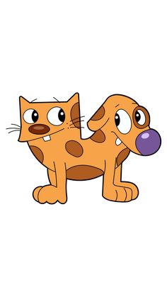 an orange cat with big eyes and a purple ball in its mouth is looking at the camera