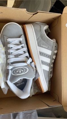 Grey adidas campus 00's #trendy #adidas #summer2024 #sneakers #trends Shoe Wishlist, Hype Shoes, Girly Shoes, Adidas Campus