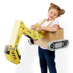 Step into the driver’s seat of your favorite construction vehicle with this mechanical excavator Halloween costume that really moves! Build and control your very own excavator digg... Affiliate Marketing Content, Robot Theme, Kiwi Crate, Cardboard Car, Cardboard Box Crafts, Construction Vehicle, Bouncy Balls, Marketing Content