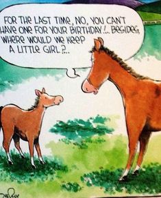 a horse and her foal are talking to each other