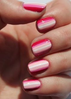 Red Ombre Nails, Nail Art Stripes, Glitter Rosa, Pink Ombre Nails, Pink Manicure, Nude Nail Polish, Pink Nail Art, Blush Nails, Nail Art Ombre