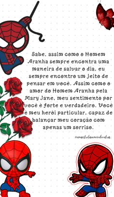 spiderman and roses with the caption in spanish