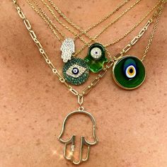 Antique Evil Eye Necklace in Green – RAGEN Necklace Combo, Evil Eyes, Evil Eye Earrings, Dope Jewelry, Jewelry Fashion Trends, Jewelry Lookbook, Eye Earrings, Evil Eye Pendant, Evil Eye Charm