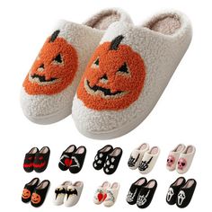 Step into the festive spirit with BERANMEY Cute Halloween Slippers for Women, featuring adorable pumpkin and bat prints that add a quirky and fun touch to your indoor footwear collection. Crafted from soft and plush materials, these slippers provide the ultimate comfort and warmth, making them perfect for keeping your feet cozy during the chilly season. Designed with a non-slip flat sole, these slippers ensure safe and secure footing on various surfaces, making them ideal for lounging at home. T Halloween Slippers, Slide Slippers, Slippers For Women, Slip On Pumps, Halloween Festival, Footwear Collection, Halloween Celebration, Quirky Gifts, Womens Slides