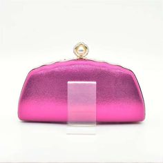 Clutch Bag For Women Who Go For Shopping, Dating, Evening Party or Wedding. Pink Evening Bag With Pearl Handle For Party, Pink Wedding Clutch With Rhinestones, Elegant Pink Pouch For Party, Pink Party Bag With Pearl Handle, Pink Rectangular Evening Pouch, Pink Rhinestone Clutch Evening Bag, Pink Evening Bag With Pearl Handle, Pink Handheld Evening Bag With Pearl Handle, Rhinestone Clutch For Wedding Guest