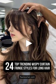 ++ Add a touch of whimsy to your long locks! Dive into our selection of 24 Top Trending Wispy Curtain Fringe Styles. @by.akinofficiall! Wispy Curtain Fringe, Layers Long Hair, Night Out Hairstyles, Rachel Hair, Long Haircuts With Bangs, Cut Own Hair, Grey Hair With Bangs, Fringe Styles, Choppy Bob Hairstyles For Fine Hair