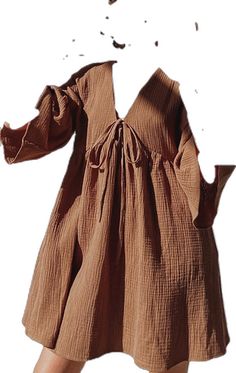 Solid Color Beach Dress For Fall, Long Sleeve Solid Color Mini Dress For Beach, Brown Long Sleeve Mini Dress For Summer, Solid Color Mini Dress For Fall Vacation, Fall Vacation Mini Dress In Solid Color, Brown Beach Dress Solid Color, Brown Long Sleeve Mini Dress For Beach, Brown Dresses For Spring, Brown Solid Color Dress For Spring