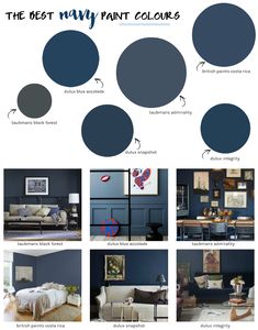 the best navy paint colors for your living room and dining room with pictures on it