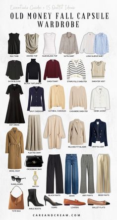 Elevate your fall style with our old money fall capsule wardrobe blog post. It offers 15 chic outfit ideas that encapsulate the old money fall fashion aesthetic. Discover fall wardrobe essentials that blend timeless elegance with the latest fall style. Go from casual to classy using our old money fall wardrobe guide. Plus: old money fall outfits, autumn outfits. Old Money Fall Capsule Wardrobe, Old Money Fall Wardrobe, Elegant Wardrobe Essentials, Timeless Fall Outfits, Anne Taylor Outfits, Old Money Autumn Outfits, Old Fashioned Outfits, Plus Size Old Money Style, Fall Old Money Outfits