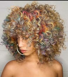 Multicolored Hair, Brunette Color, Natural Curls Hairstyles, Long Curls, Effortless Hairstyles, Unique Hairstyles